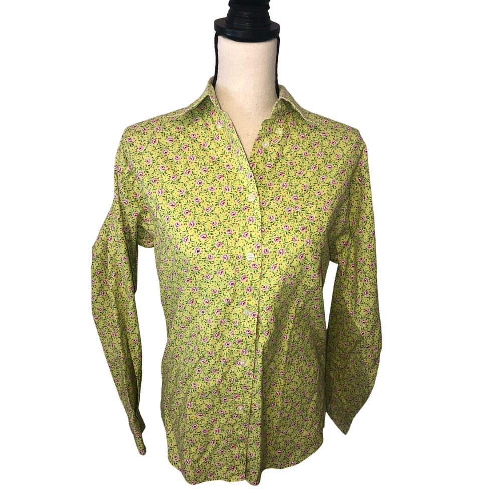 Cowboy Equipment For Her Western Shirt Size S Green Pink Floral Vintage Rodeo